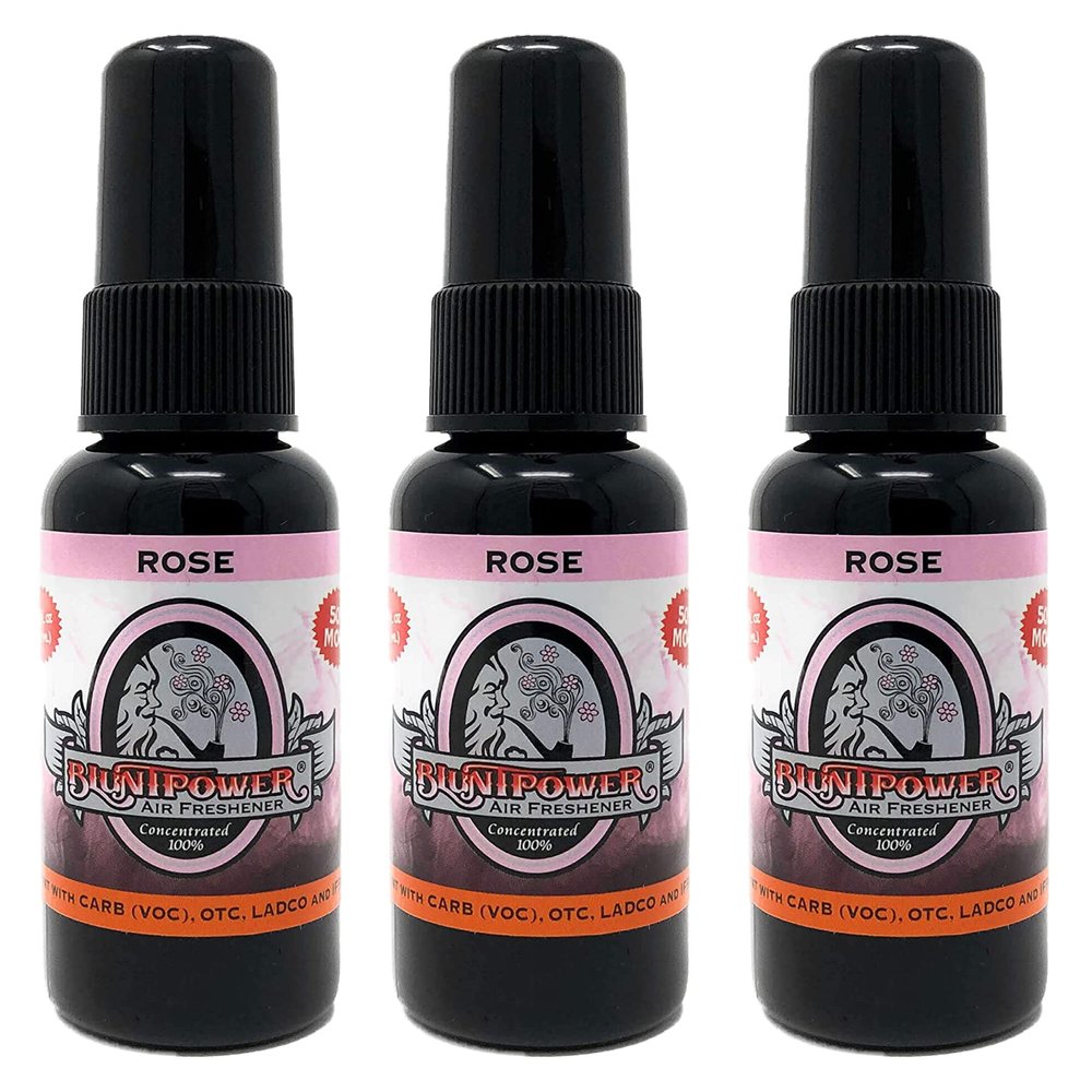 BluntPower 1.5oz High Concentrated Air Freshener, 3 Packs (Rose)