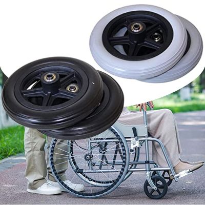 6" 7" 8" Front Wheel Tires For Wheelchair, Solid Wheel Replacement, With Bearing, Easy To Install, Wheelchair Casters, For Wheelchairs Walker, Powerchair Wheelchair ( Color : Black , Size : 6inch/15cm