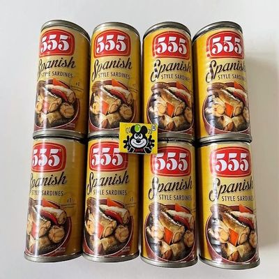 555 Spanish Hot Spicy Sardines 8 Cans Free Marukawa Gum sampler (8x155g)