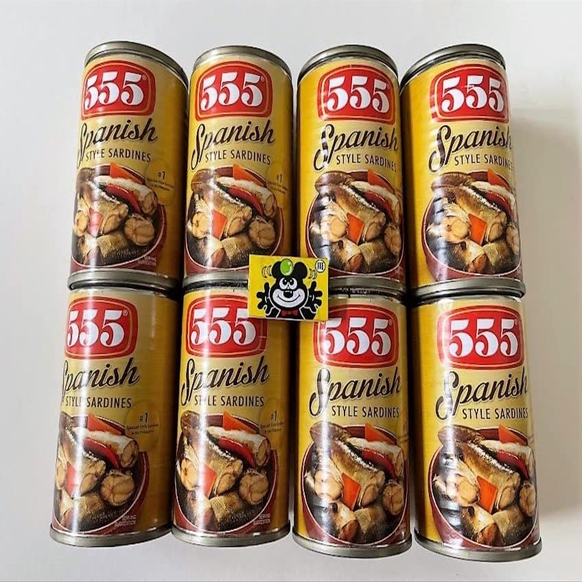 555 Spanish Hot Spicy Sardines 8 Cans Free Marukawa Gum sampler (8x155g)