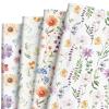 AnyDesign Floral Wrapping Paper Wild Flowers Gift Wrap Paper Bulk Decorative Flower Plants Art Paper for Wedding Birthday Baby Shower DIY Craft Gift Packing, 19.7 x 27.6 Inch, Folded Flat, 8 Sheet view 1