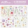 AnyDesign Floral Wrapping Paper Wild Flowers Gift Wrap Paper Bulk Decorative Flower Plants Art Paper for Wedding Birthday Baby Shower DIY Craft Gift Packing, 19.7 x 27.6 Inch, Folded Flat, 8 Sheet view 3
