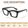 REAVEE Oprah Style Reading Glasses for Women Blue Light Blocking Computer Fashion Readers with Spring Hinge and Glasses Pouch +3.5 view 2