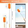 4 Pcs Washable Microfiber Feather Duster, with Extendable Pole and Bendable Head, Microfibre Cleaning Tool for Cleaning Office, Car, Computer, Furniture, Sofa view 4