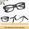 REAVEE Oprah Style Reading Glasses for Women Blue Light Blocking Computer Fashion Readers with Spring Hinge and Glasses Pouch +0.0 view 3