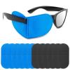 12Pcs Eye Patches for Glasses, Reusable Non-Woven Fabric Eye Patch Medical for Adult Kids Left Right Eye, Eyepatch for Glasses Treat Lazy Eye Amblyopia Strabismus for Left & Right Eyes (Black&Blue) view 1