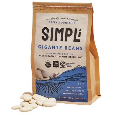 SIMPLi Regenerative Organic Certified Gigantes Beans, Dried White Beans, Buttery Flavor, High Fiber, USDA Organic, 12 oz