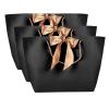 10Pcs Black Gift Bags with Handles,Thank You Gift Bags with Gold Handles,Party Favor Bags with Bow Ribbon,Black Paper Bags for Birthday Wedding(M) view 1