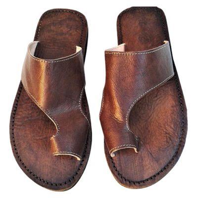 Plantar Fasciitis Sandals for Mens,Vintage Roman Lightweight Orthotic Slippers,Casual Comfortable Soft Hallux Valgus Flip Flops,for Arch of Foot/Foot Correction (Color : Brown, Size : 7.5)