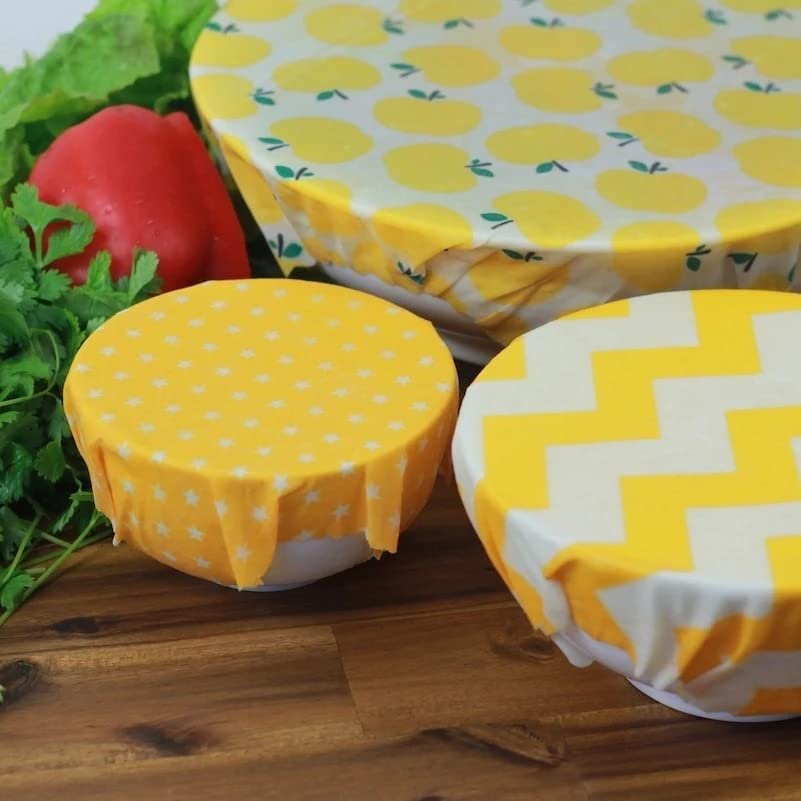 Natural Beeswax Reusable Food Wraps (3 Pcs) (Lemon)