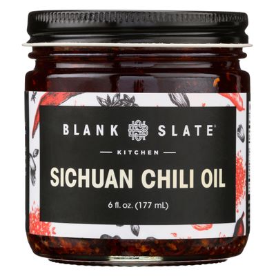 Blank Slate Kitchen Sichuan Chili Oil (6 Oz) | Gourmet Spicy Tingly Numbing Umami Hot Sauce | Authentic Chinese Mala | Vegan, Gluten-Free, Sugar-Free, Non-GMO, No MSG