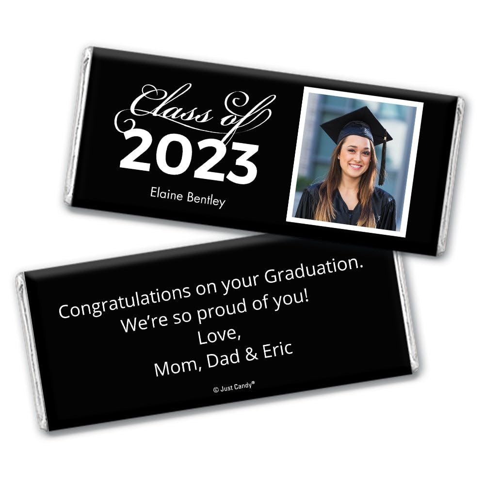 12ct Graduation Candy Party Favors Personalized Belgian Chocolate Bars & Wrappers DIY Assembly Required - White