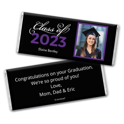 12ct Graduation Candy Party Favors Personalized Belgian Chocolate Bars & Wrappers DIY Assembly Required - Purple