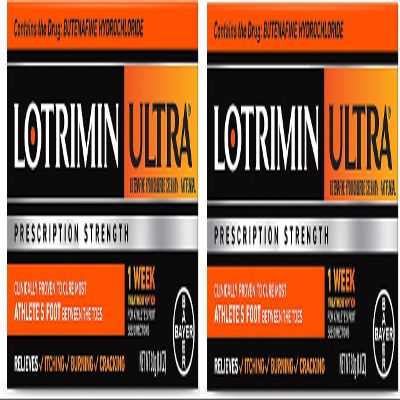 Lotrimin Ultra 1 Week Athlete's Foot Treatment - Antifungal Cream with Butenafine Hydrochloride 1% for Rapid Relief from Ringworm and Athlete's Foot, 1.1 Ounce (30 Grams) (Pack of 2)