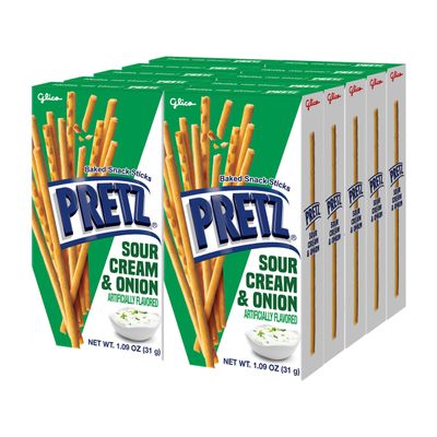 Glico Pretz Sour Cream & Onion, 1.09 oz (Pack of 10)