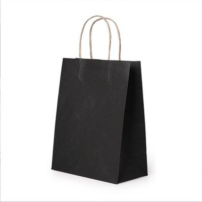 100 Pack Kraft Paper Shopping Bag with Handles for Gift Bags, Used in boutiques, Small Businesses, Retail Stores, Birthday Parties, Christmas, Valentine's Day, and Holiday Handbags (Black,21X11X27CM)