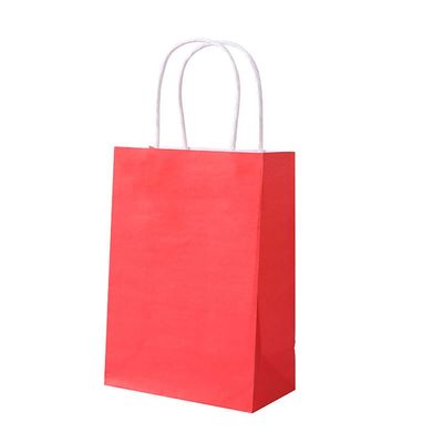 100 Pack Kraft Paper Shopping Bag with Handles for Gift Bags, Used in boutiques, Small Businesses, Retail Stores, Birthday Parties, Christmas, Valentine's Day, and Holiday Handbags (Red,21X11X27CM)