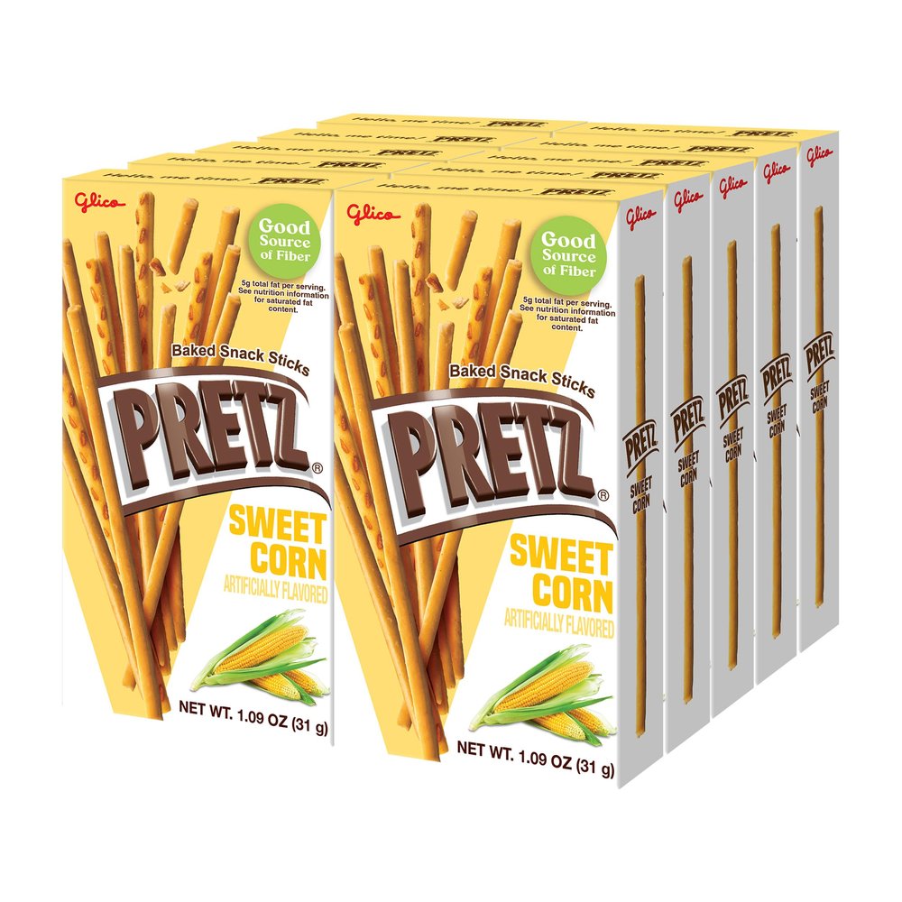 Glico Pretz Sweet Corn, 1.09 oz (Pack of 10)