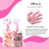 COQOFA 100 Pcs 5"X11" Gift Wrap Cello Cellophane Treat Bags Party Favor bag Clear Candy Cookie Bag Plastic Poly Goodie Storage Bags with Twist Ties for Baby Shower, Birthday, Wedding ,Party Decorations(Pink Elephant) view 3