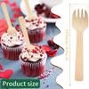 200pcs 4 inch Mini Wooden Forks, Biodegradable Compostable Birchwood, Food Grade Disposable Spoons Disposable Wooden Cutlery for Parties, Weddings, Camping. view 2