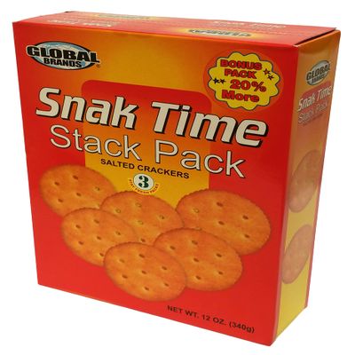 Global Brands 12oz Salted Snak Time Crackers (Pack of 12)