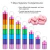 7 Days Rainbow Colour Aluminum Cantainer with Carabiner Stackable Metal ContainerWaterproof Travel Cute Box Holder (1 Rainbow Container and 1 Silver Container view 4