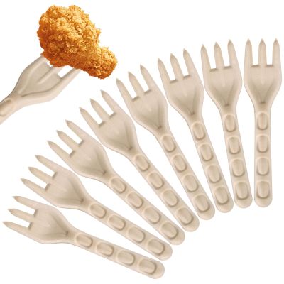 Uniecocus Compostable Utensils, Eco Friendly Forks Small Sturdy Durable for Party Wedding BBQ Picnic, Natural Biodegradable Forks Heavy Duty, Disposable Forks Bulk 500 Count