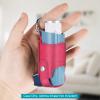 MEDMAX Asthma Inhaler Holder PU Leather Protective Travel Handy Mini Holster, Lightweight Carrying Case with Carabiner Clip, Inhaler Not Included (Case Only), Magenta view 3