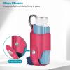 MEDMAX Asthma Inhaler Holder PU Leather Protective Travel Handy Mini Holster, Lightweight Carrying Case with Carabiner Clip, Inhaler Not Included (Case Only), Magenta view 4
