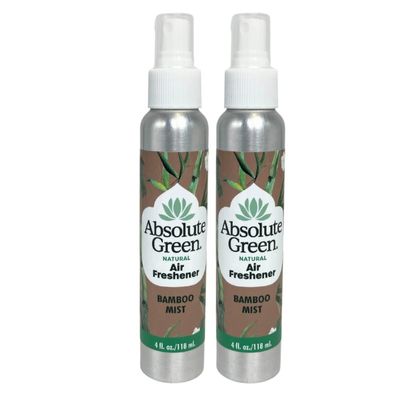 Absolute Green Air Freshener Room Spray, Non-Toxic, Cover Odors, Safe around Kids + Pets, Natural Bamboo Mist Scent 4oz (2 Pack)