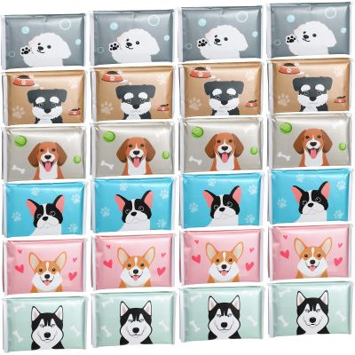 24 Packs Travel Size Tissue Pocket Slim Pack Facial 3 Ply Wallet Size Pocket Tissues for Travel Wedding Party Favors, 6 Styles(Dog)