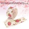10m DIY Printed Rose Flower Burlap Ribbon, Hessian Jute Belt Strap Wedding Cloth Decoration, Jute Burlap Fabric Ribbon for Wedding Party Wrapping and Home Decor view 4