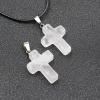 1PC Natural Agate Stone Gemstone Pendants Quartz Crystal Decoration Making,White Quartz view 1