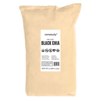 CEREAUSLY Organic Black Chia Seeds in Bulk | Non-GMO | Kosher | Gluten-Free | Vegan - (25 Pounds) Preferences
