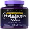 Carlyle Melatonin 40mg Complex | 150 Fast Dissolve Tablets | Extra Strength Support | with Ashwagandha and Chamomile | Vegetarian, Non-GMO, Gluten Free Supplement view 1