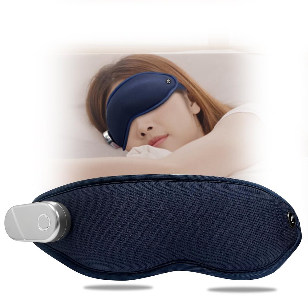 Eye Massager Mask with Heat and Vibration, Wireless Rechargeable Massager Heated Eye Mask for Dry Eyes Fade Black Eye Blepharitis Tired Eyes Puffy