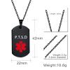 DWJSu Black Medical Alert Tag Necklace for Men Women Stainless Steel Engraved Medical Id Emergency Health Pendant view 2