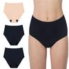 AIRCUTE Washable Urinary Incontinence Underwear for Women Absorbent Seamless High Waist Leak Protective Panty 3 Pack (Black-Black-Beige, 4X-Large) view 1