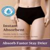 AIRCUTE Washable Urinary Incontinence Underwear for Women Absorbent Seamless High Waist Leak Protective Panty 3 Pack (Black-Black-Beige, 4X-Large) view 3