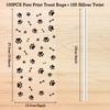 100 Paw Print Dog Treat Bags - Heat Sealable Candy Bags with 100 Silver Twist Ties for Pet Birthday Party Favor Supplies, Black view 2