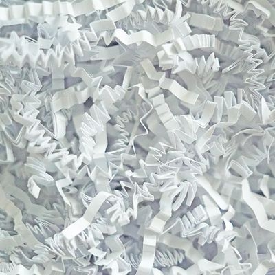 Bobobag - 2LB Crinkle Cut Paper Shred Filler Recyclable Gift Wrap Confetti Raffia Grass Shred Paper for Easter Baskets Filler Creative Eggs Decor (White)