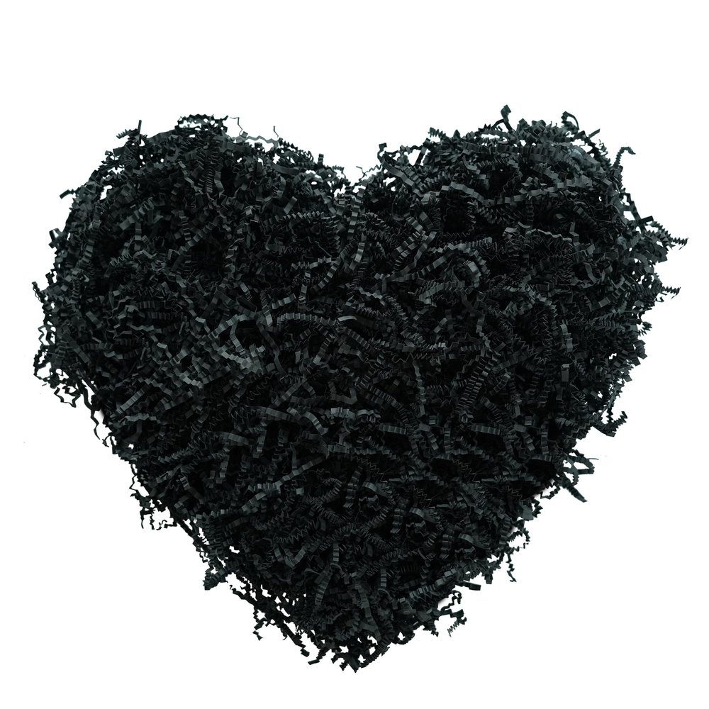 Bobobag - 4oz Crinkle Cut Paper Shred Filler Recyclable Gift Wrap Confetti Raffia Grass Shred Paper for Easter Baskets Filler Creative Eggs Decor (Black)