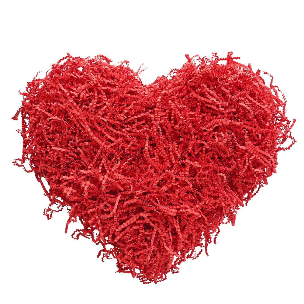 Bobobag - 4oz Crinkle Cut Paper Shred Filler Recyclable Gift Wrap Confetti Raffia Grass Shred Paper for Easter Baskets Filler Creative Eggs Decor (Red)
