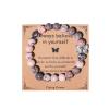 Caiyao Natural Stone Tiger Eye Bead Love Heart Butterfly Pendant Bracelet with Inspirational Card Elastic Crystal Insect Animal Bracelet for Women Men Meditation Jewlery Gift-F bu-1 view 1
