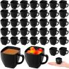Amyhill 100 Pcs Disposable Tea Cups Mini Plastic Tea Cup Bulk with Handle Hard Plastic Coffee Mug Disposable Square Espresso Mug for Party Catering (Black) view 1