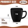 Amyhill 100 Pcs Disposable Tea Cups Mini Plastic Tea Cup Bulk with Handle Hard Plastic Coffee Mug Disposable Square Espresso Mug for Party Catering (Black) view 2