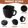 Amyhill 100 Pcs Disposable Tea Cups Mini Plastic Tea Cup Bulk with Handle Hard Plastic Coffee Mug Disposable Square Espresso Mug for Party Catering (Black) view 3