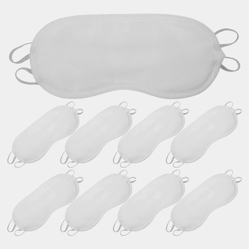 Beavorty Disposable White Polyester Eye Masks 20Pcs Breathable Sleep Eye Covers for Travel Nap Relaxation Party Use