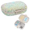 Soleebee Portable 8 Compartments Daily Pill Organizer, Bling Crystal Diamond Pill Box, Small Travel Pill Case, Pill Dispenser, Medicine Container Organizer to Hold Vitamin, Fish Oil (AB) view 1