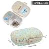 Soleebee Portable 8 Compartments Daily Pill Organizer, Bling Crystal Diamond Pill Box, Small Travel Pill Case, Pill Dispenser, Medicine Container Organizer to Hold Vitamin, Fish Oil (AB) view 3